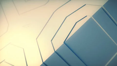 Cycling motion geometric shape in white. 3d rendering loop animation HD Stock Footage 194415184