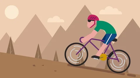 Cycling Mountain Stock Footage 75517480