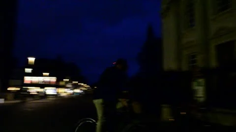 Cycling at night Video stock 10688288