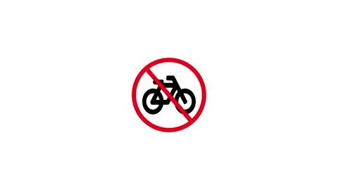 Cycling not allowed with a restriction sign on white background. no Bicycle.. Stockbeeldmateriaal 341516229