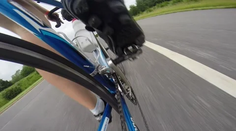 Cycling pedal shot Stock Footage