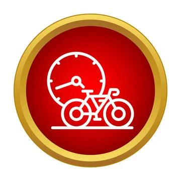 Cycling performance tracking with clock and bicycle icon Ilustração Stock
