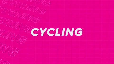 Cycling pink creative promotion program broadcast sport design. Promo title.. Stock-Footage 259604005