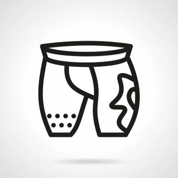 Cycling shorts simple line vector icon Stock Illustration