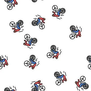 Cycling sport vector seamless pattern 스톡 일러스트