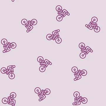 Cycling spring line vector seamless pattern 스톡 일러스트