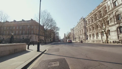 Cycling through the empty Whitehall Stock Footage 127856666