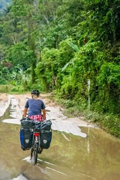 Cycling through Sumatra Stock Photos