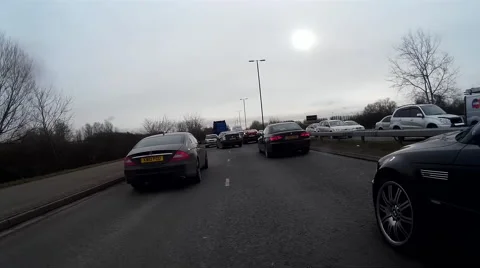 Cycling through traffic 02 Video stock 46504878