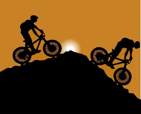 Cycling vector illustration isolated on background Stock Illustration