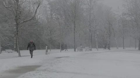 Cycling / Walking / Running in the snow 스톡 동영상 83981868