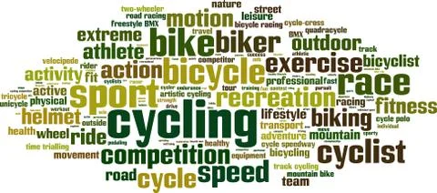 Cycling word cloud Stock Illustration