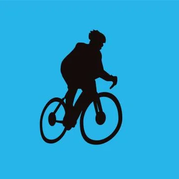 Cyclist In Action Stock-Illustration