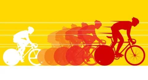 Cyclist in the bicycle race Stock Illustration