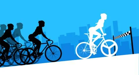 Cyclist in the bicycle race Stock Illustration