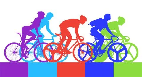 Cyclist in the bicycle race Stock Illustration