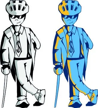 Cyclist biker character: e-commerce diller. Stock Illustration