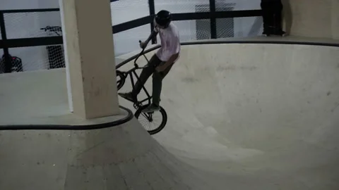 Cyclist on bmx performs stunts 스톡 동영상 102149918