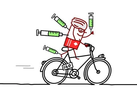 Cyclist &amp; doping Stock Illustration
