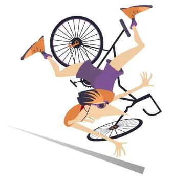 Cyclist falling down from the bicycle isolated illustration Stock Illustration