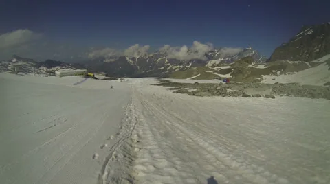 Cyclist falling on the snow Stock Footage 32907172