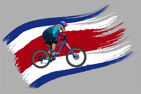 The cyclist on the flag of Thailand Stock Illustration