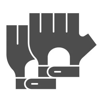 Cyclist gloves solid icon, bicycle accessories concept, Fitness gloves sign on Illustrazione stock