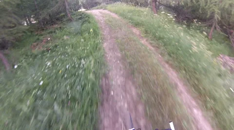 Cyclist going downhill Stock Footage 32906917