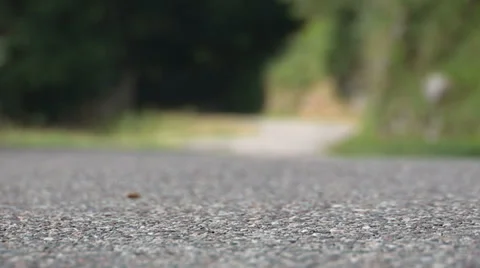 Cyclist going fast on small road Stock Footage 36971703