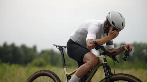 Cyclist high-speed cardio training. high-intensity fitness training Stock Footage 313951371