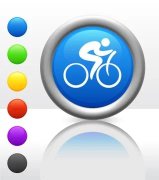 Cyclist Icon on Internet Button Foto stock