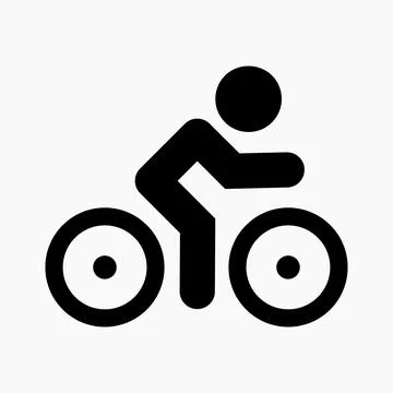 Cyclist icon isolated minimal single flat linear icon Stock Illustration