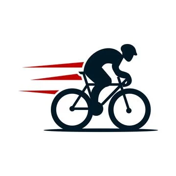 Cyclist icon logo design template Stock Illustration