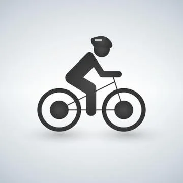 Cyclist icon, vector simple cycling sign. Stock Illustration