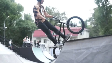 Cyclist jumps and does the trick in the air Stock-Footage 103649192