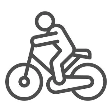 Cyclist line and solid icon. Cycle exercise, sportsman and bike symbol, outline Illustrazione stock