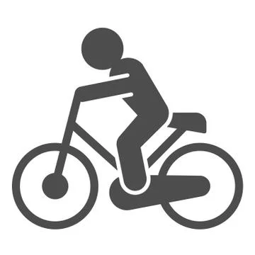 Cyclist line and solid icon. Cycle exercise, sportsman and bike symbol, outline Illustrazione stock