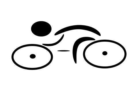 Cyclist logo isolated on a white background. Simple bike icon. Stock Illustration