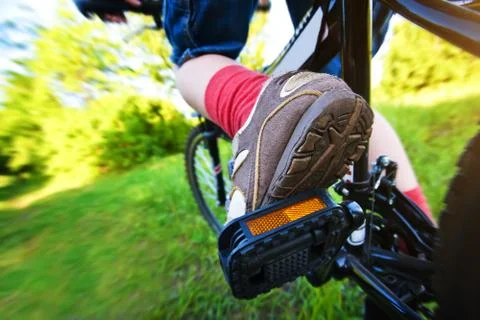 Cyclist in motion Stock Photos