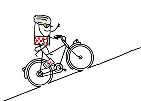 Cyclist &amp; mountain Stock Illustration