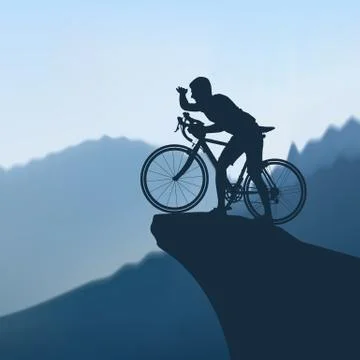 Cyclist in the mountains Stock Illustration