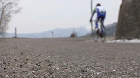Cyclist pedaling fast Stock Footage 32317675