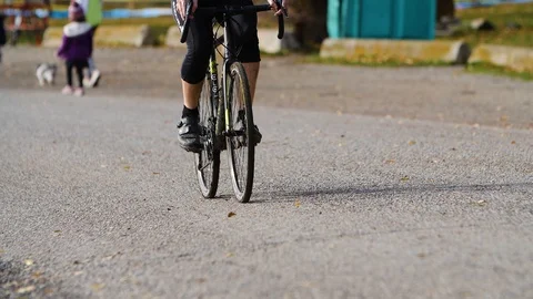 Cyclist pedaling in slow motion Stock Footage 104227681
