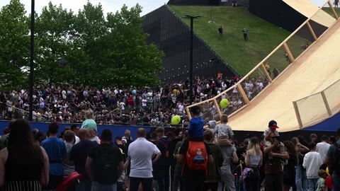 A cyclist performs tricks on a bicycle Stock Footage 245538349