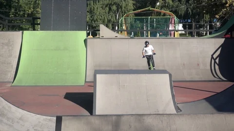 Cyclist is practicing in skate park Video stock 103249597