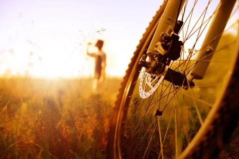 Cyclist relaxing Stock Photos