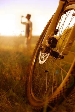 Cyclist relaxing Stock Photos