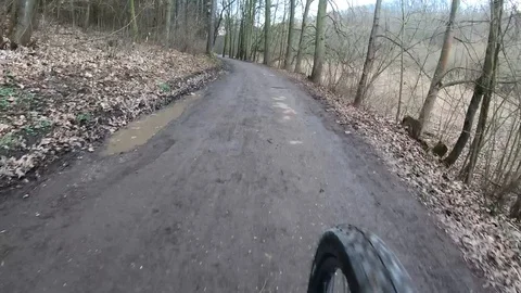 Cyclist rides a bicycle, front view 4k Stock Footage 104832140