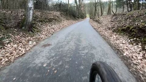 Cyclist rides a bicycle, front view 4k Stock Footage 104832350