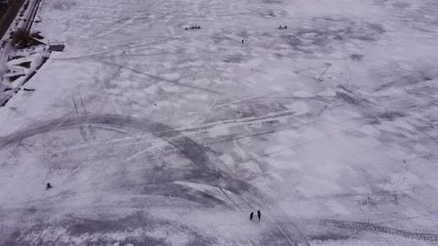 The cyclist rides on ice Stock Footage 170521387